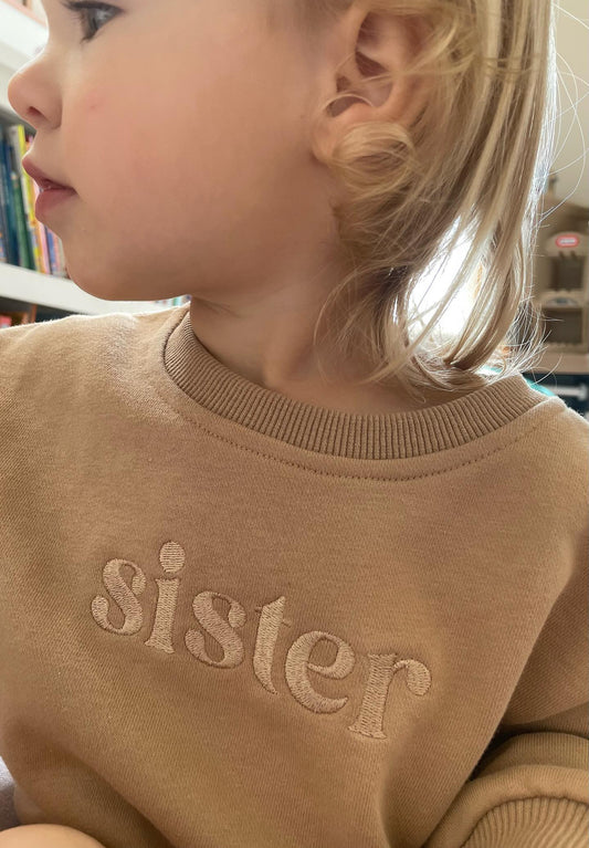 Sister Embroidered Crewneck Sweatshirt